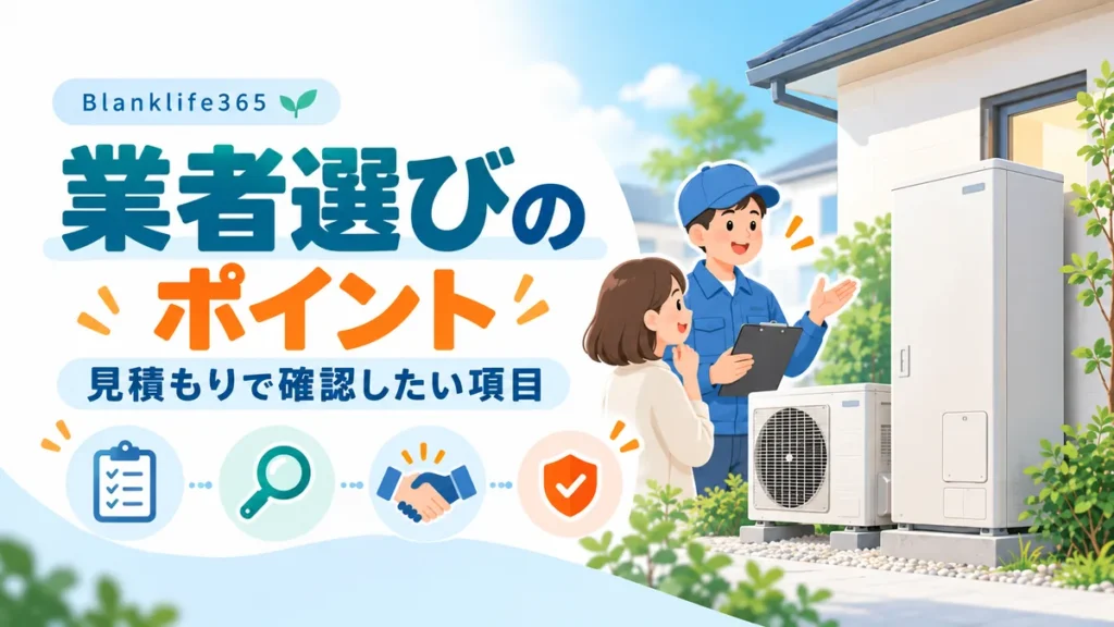 エコキュート交換業者の選び方｜見積もりで確認したい8項目