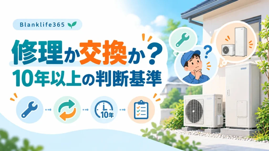エコキュートは修理か交換か？10年以上使っているときの判断基準